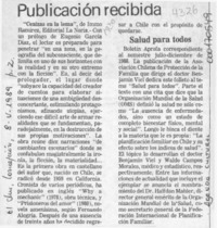 Publicación recibida  [artículo].