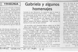 Gabriela y algunos homenajes  [artículo] Jorge Torres.