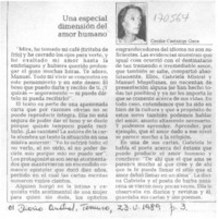 Una dimensión especial del amor humano