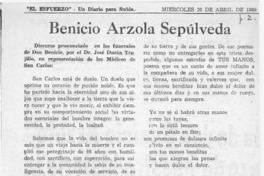Benicio Arzola Sepúlveda  [artículo] José Durán Trujillo.