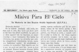 Misiva para el cielo  [artículo] Diógebes Salinas Muñoz.