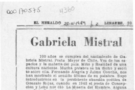 Gabriela Mistral  [artículo] Ramón Riquelme.
