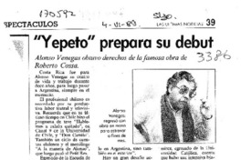 "Yepeto" prepara su debut