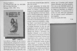 La posición de la mujer en la hacienda  [artículo] P. M.