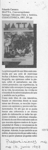 Matta conversaciones