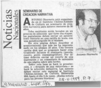 Seminario de creación narrativa  [artículo].