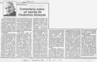 Comentario sobre un escrito de Clodomiro Almeyda  [artículo] Manuel Barrera.