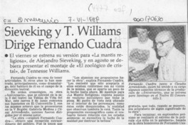 Sieveking y T. Williams dirige Fernando Cuadra  [artículo].