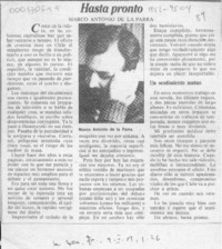 Hasta pronto  [artículo] Marco Antonio de la Parra.