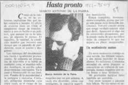 Hasta pronto  [artículo] Marco Antonio de la Parra.