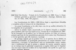 Tratado de la Constitución de 1980, características generales y garantías constitucionales  [artículo] Alejandro Silva Bascuñán.