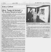 Libros "Espejo de fantasía" y "En Arauco floreció el amor"  [artículo] Isabel Barrientos Díaz.