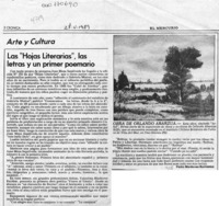 Las "Hojas literarias", las letras y un primer poemario  [artículo] Pedro Mardones Barrientos.