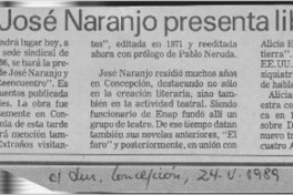 José Naranjo presenta libro  [artículo].