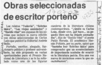 Obras seleccionadas de escritor porteño  [artículo].