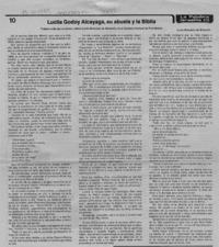 Lucila Godoy Alcayaga, su abuela y la biblia  [artículo] Lytta Weinstein de Binimelis.