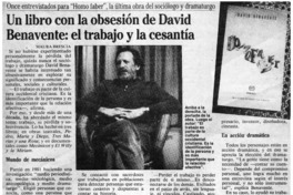Un libro con la obsesión de David Benavente, el trabajo y la cesantía
