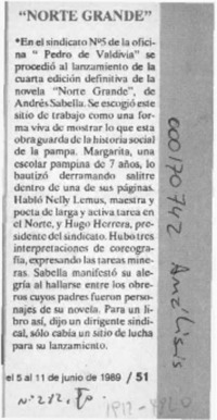 "Norte Grande"  [artículo].