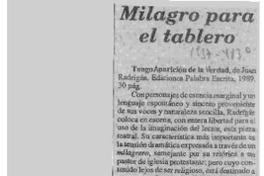 Milagro para el tablero  [artículo] G. Angelcos.