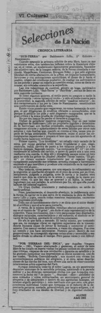 Crónica literaria  [artículo] Alone.