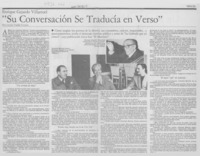 "Su conversación se traducía en verso"