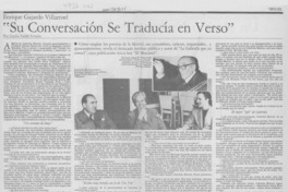 "Su conversación se traducía en verso"