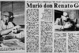 Murió don Renato González, el maestro