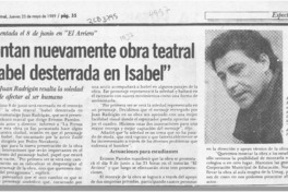 Montan nuevamente obra teatral "Isabel desterrada en Isabel"  [artículo].