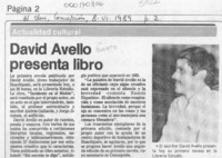 David Avello presenta libro  [artículo].