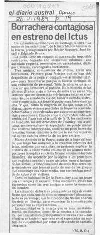 Borrachera contagiosa en estreno del Ictus  [artículo] M. O. D.