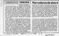 Narradores de ahora  [artículo] Rubén González L.