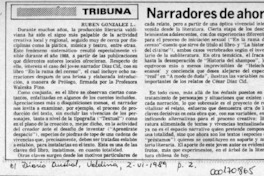 Narradores de ahora  [artículo] Rubén González L.