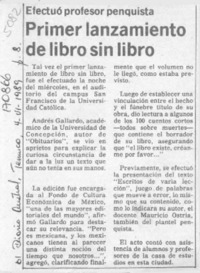 Primer lanzamiento de libro sin libro  [artículo].
