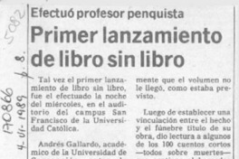 Primer lanzamiento de libro sin libro  [artículo].