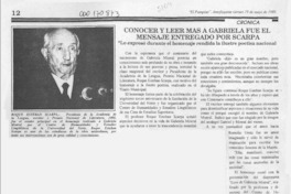 Conocer y leer más a Gabriela fue el mensaje entregado por Scarpa  [artículo].