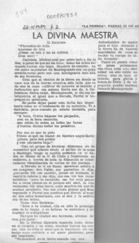 La divina maestra  [artículo] D. Escárate.