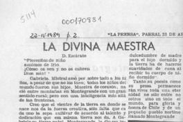 La divina maestra  [artículo] D. Escárate.