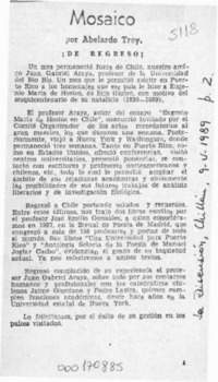 Mosaico  [artículo] Abelardo Troy.