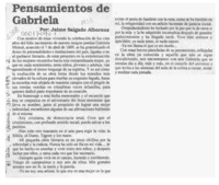 Pensamientos de Gabriela  [artículo] Jaime Salgado Albornoz.