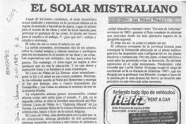 El solar mistraliano  [artículo] José Manuel Pizarro.