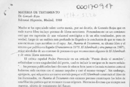 Materia de testamento  [artículo] Berta López Morales.