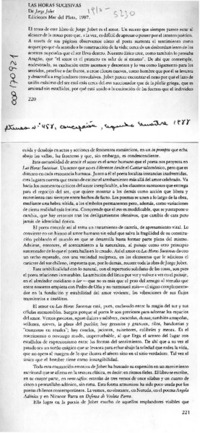 Las horas sucesivas  [artículo] Antonio Campaña.