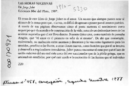Las horas sucesivas  [artículo] Antonio Campaña.
