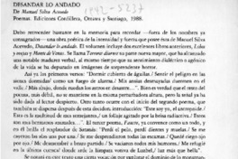 Desandar lo andado  [artículo] Ignacio Valente.