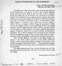"Jorge Luis Borges en su alma enamorada"  [artículo] Sergio Bueno Venegas.