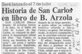 Historia de San Carlos en libro de B. Arzola  [artículo] Héctor Suazo.