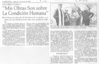 Eduardo Dorat, "Mis obras son sobre la condición humana"