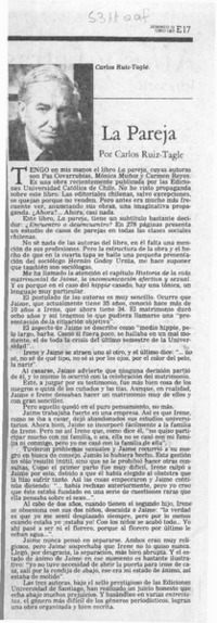 La pareja  [artículo] Carlos Ruiz Tagle.