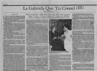 La Gabriela que yo conocí (III)