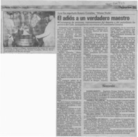 El Adiós a un verdadero maestro  [artículo].